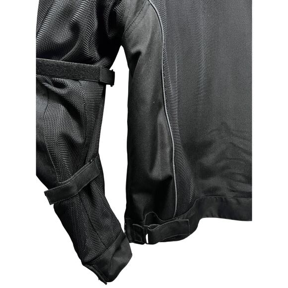 Indian Motorcycle Black Leather Armor Mesh Biker Riding Zip Up Jacket 2XL - Picture 7 of 12